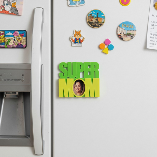 2-in-1 Super Mom fridge Magnet and display Piece