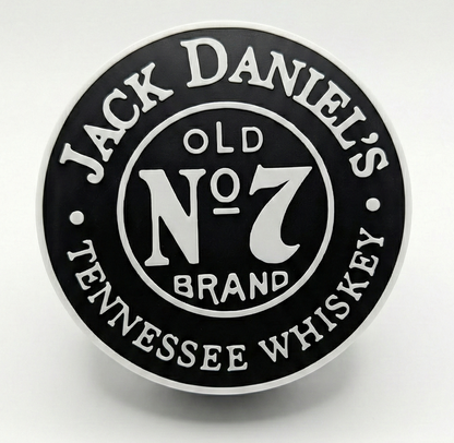 Jack Daniel's Theme Mini-Bar Round Coasters — Set of 4 With Vertical Display Stand