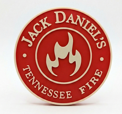 Jack Daniel's Theme Mini-Bar Round Coasters — Set of 4 With Vertical Display Stand