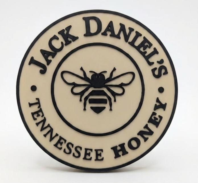 Jack Daniel's Theme Mini-Bar Round Coasters — Set of 4 With Vertical Display Stand