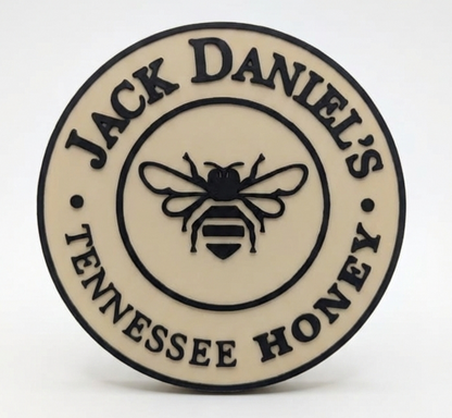 Jack Daniel's Theme Mini-Bar Round Coasters — Set of 4 With Vertical Display Stand